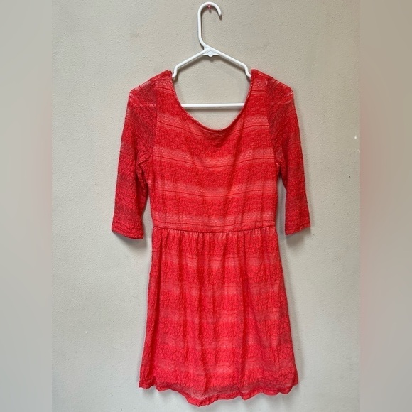 PINK Owl Woman’s Coral Patterned Sleeveless Spring Dress Large - Picture 6 of 14